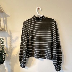 Striped mock neck long sleeve